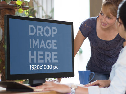 Desktop PC Mockup Template at Casual Office