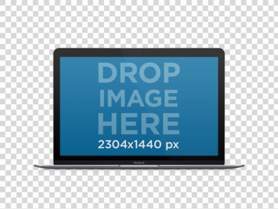 Laptop Mockup of a Macbook Air Over Transparent Background