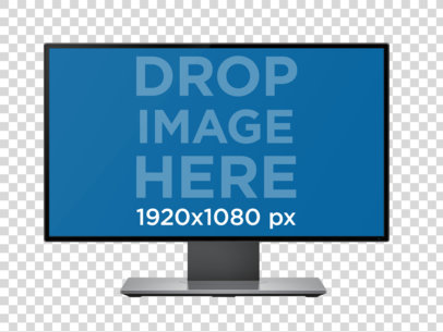 Single Desktop Mockup in Front View Over a PNG Background a12335