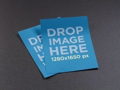 placeit mockup template of business card on concrete table stack of flyers